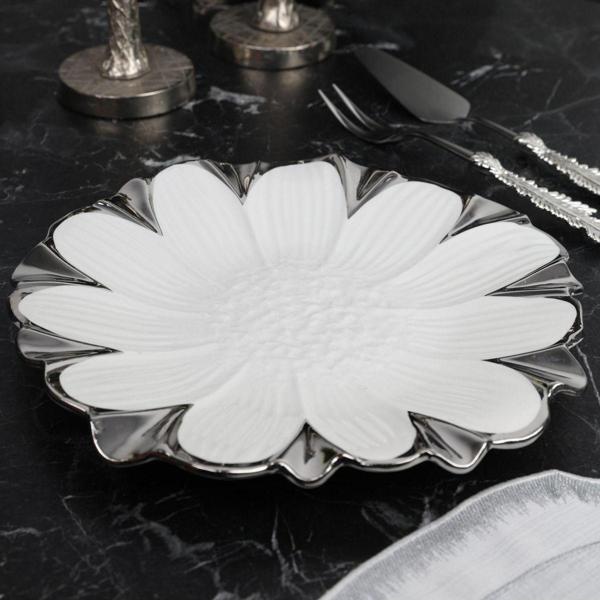 Roy King Flora Sılver Yuvarlak Sunum Tabak 30 Cm - Image 1