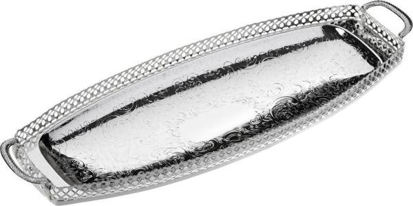 Roy King Queen Anne Qa 23 Kulplu Tepsi Gümüş 44*15 Cm - Image 1