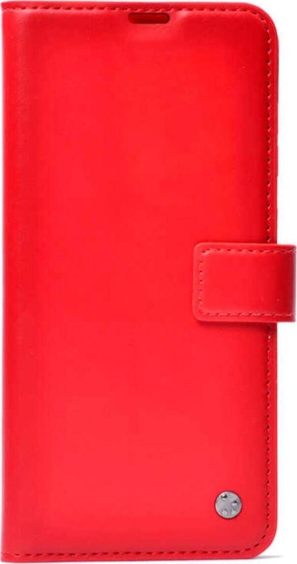 Coverzone General Mobile Gm21 Uyumlu Standlı Para Gözlü Delux Cüzdan Kırmızı - Image 1