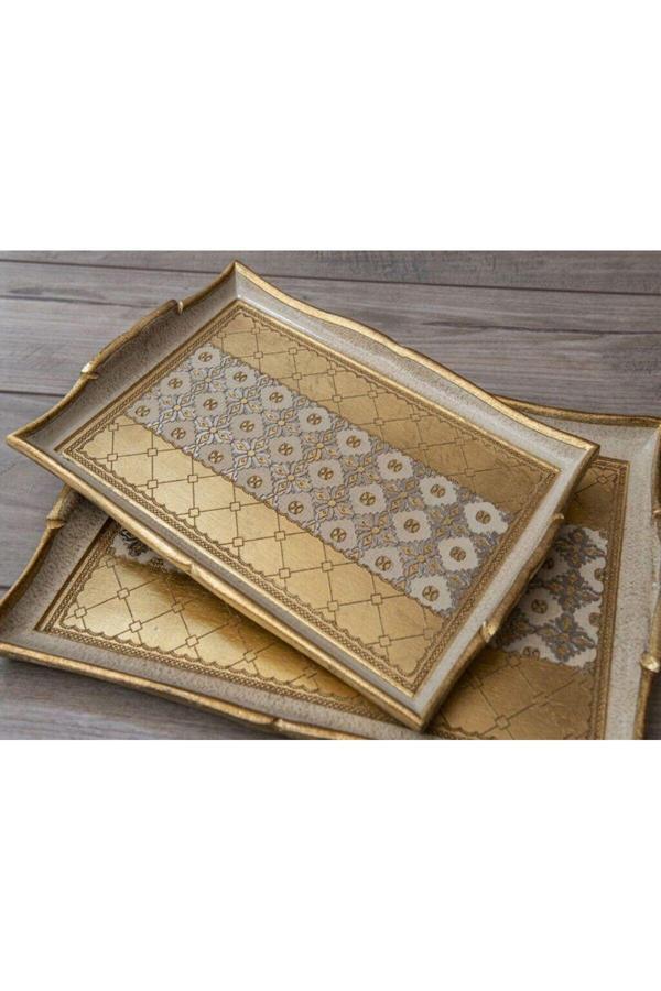 Roy King Sezzatını Vl-52 Calfuccı Oro Avorıo Tepsi 53*37 Cm - Image 1