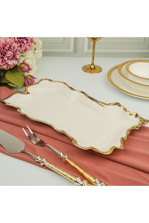 Roy King Albero Gold Sunum Tabak 38*23*4 Cm - Image 1