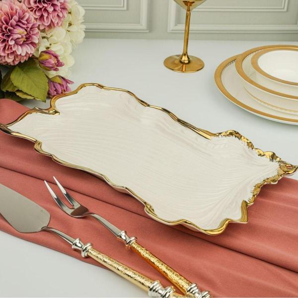 Roy King Albero Gold Sunum Tabak 38*23*4 Cm - Image 1
