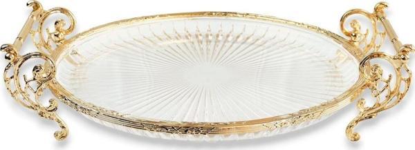 Roy King Yuvarlak 31 Cm Kulplu Sunum Tabak Gold - Image 1