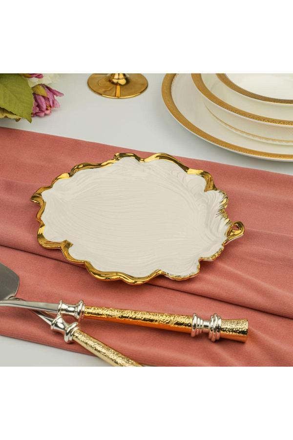 Roy King Albero Gold Sunum Tabak 34*32*3 Cm - Image 1