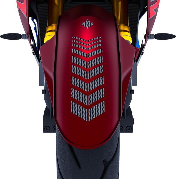 2 Adet Sport Motosiklet Çamurluk Siyah Karbon Fiber Dokulu Kask Sticker Çınar Extreme  - Image 1