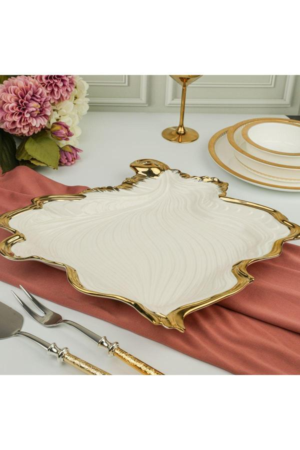 Roy King Albero Gold Sunum Tabak 38*35*4 Cm - Image 1