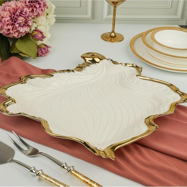 Roy King Albero Gold Sunum Tabak 38*35*4 Cm - Image 1