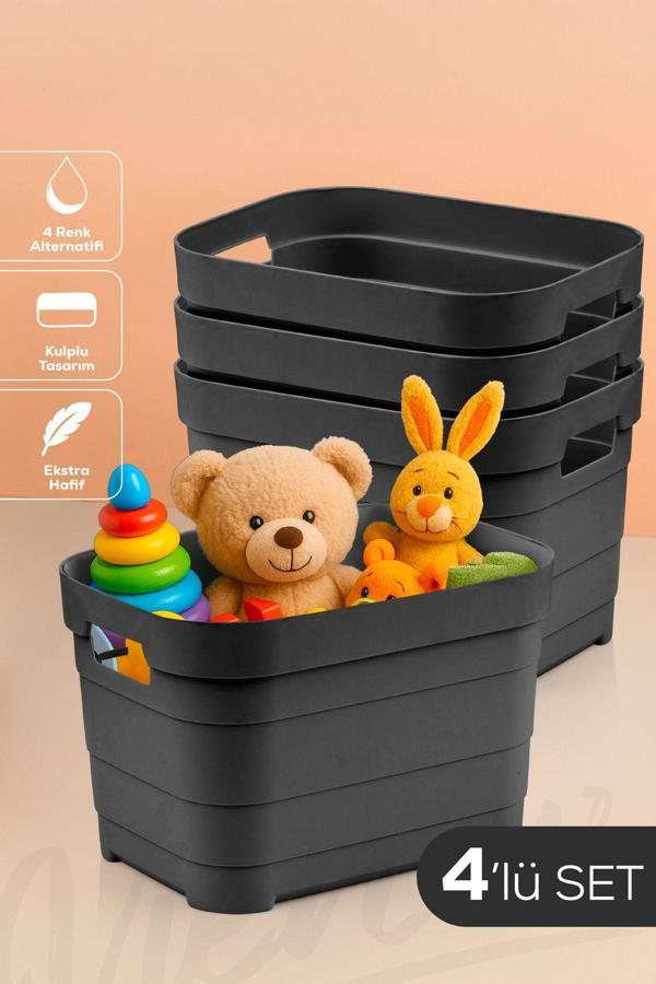 4'lü 5 Litre Saklama Kutusu Antrasit - Image 1