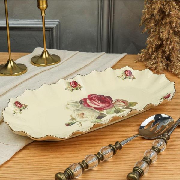 Roy King Rose Oval Sunum Tabak 36 Cm - Image 1