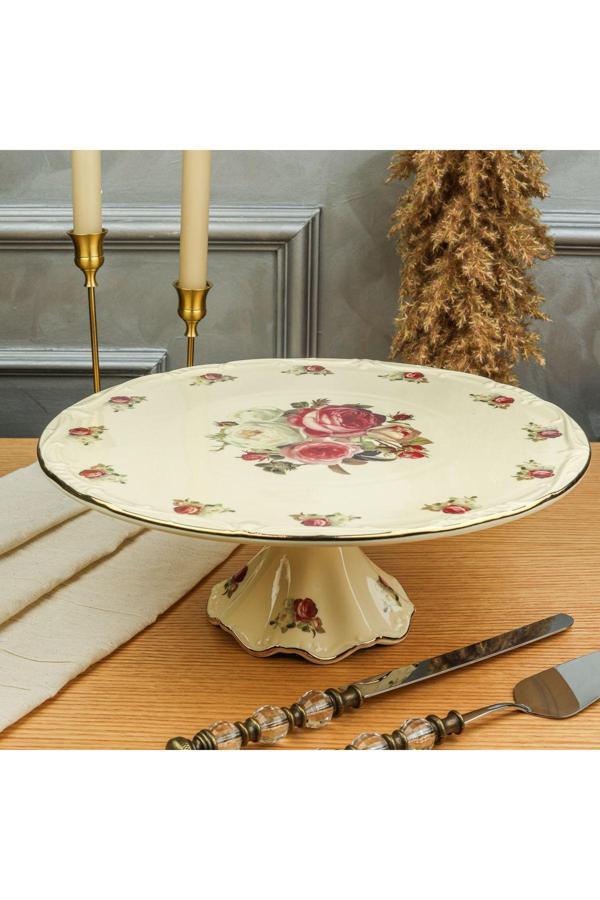 Roy King Rose 36 Cm Ayaklı Kek Tabak - Image 1
