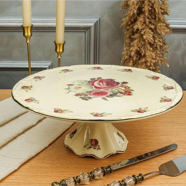 Roy King Rose 36 Cm Ayaklı Kek Tabak - Image 1