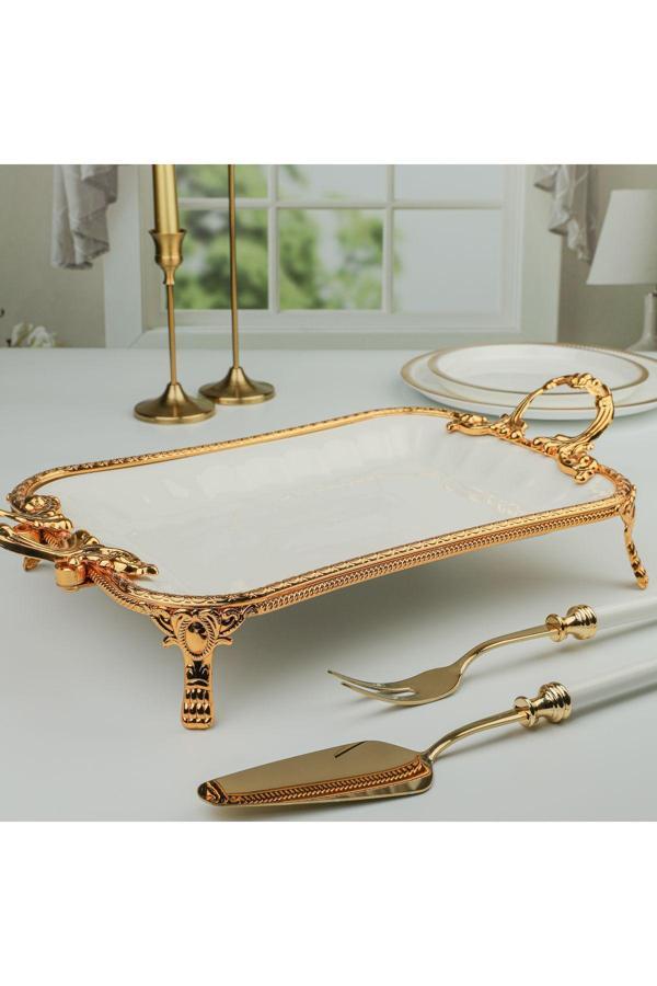 Roy King Royking Elegance Dikd.Sunum Tabak Gold 43 Cm - Image 1