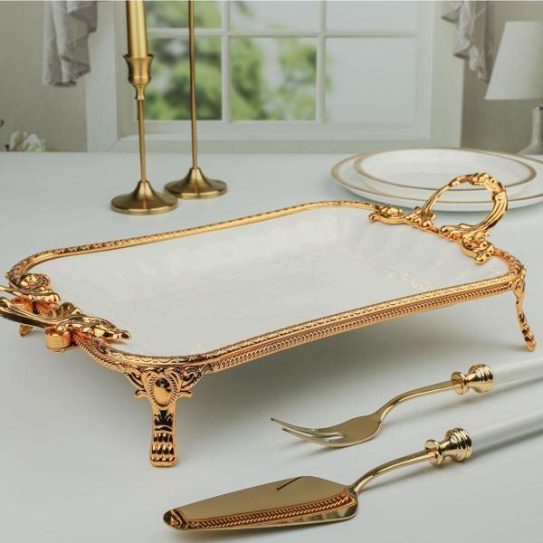 Roy King Royking Elegance Dikd.Sunum Tabak Gold 43 Cm - Image 1
