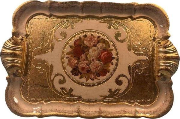 Roy King Ması Ms74 Dikd.Kulplu Kahve Tepsi 28*19 Ivory - Image 1
