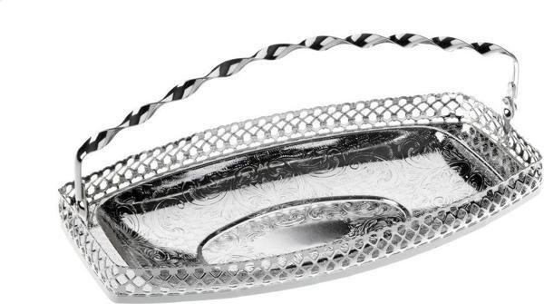 Roy King Queen Anne Qa 28 Üstten Kulplu Bonbon Tepsi Gümüş 24*13 Cm - Image 1