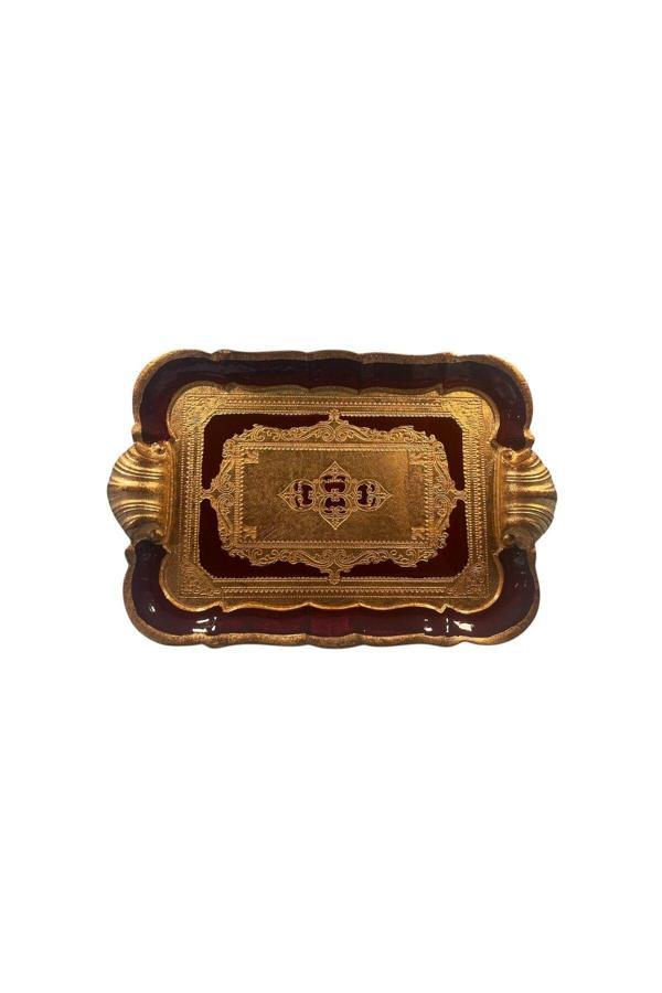 Roy King Ması Ms61 Dikd.İstridye Kulp Kahve Tepsi 28*19 Bordeaux - Image 1