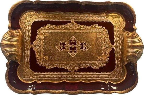 Roy King Ması Ms61 Dikd.İstridye Kulp Kahve Tepsi 28*19 Bordeaux - Image 1
