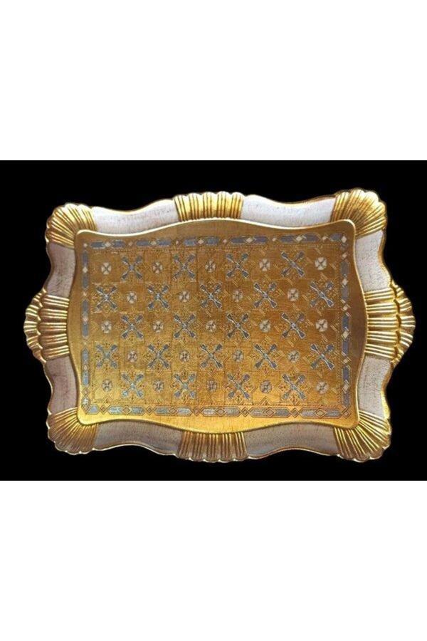 Roy King Royking Small Carded Dikdörtgen Tepsi Gold 43X30 Cm Vl-76 - Image 1