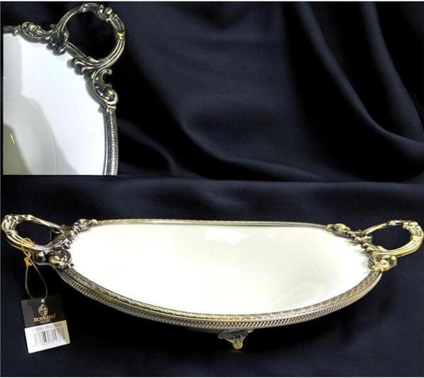 Roy King Elegance Oval Sunum Tabak Antık 44 Cm - Image 1