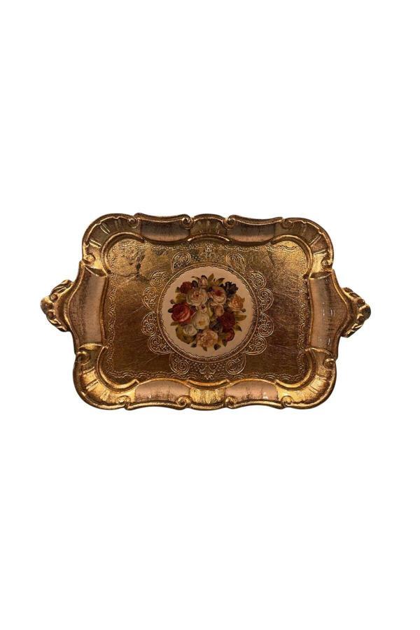 Roy King Ması Ms38 Dikd.Kulplu Kahve Tepsi 32*20 Ivory - Image 1
