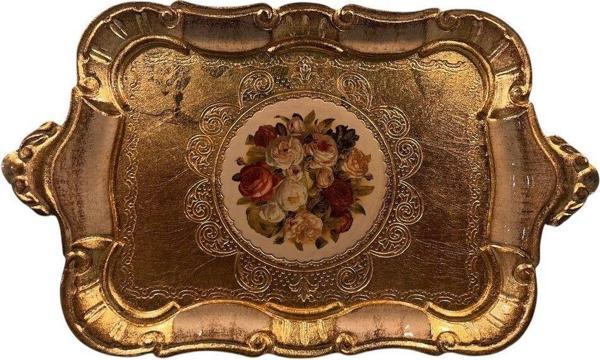 Roy King Ması Ms38 Dikd.Kulplu Kahve Tepsi 32*20 Ivory - Image 1
