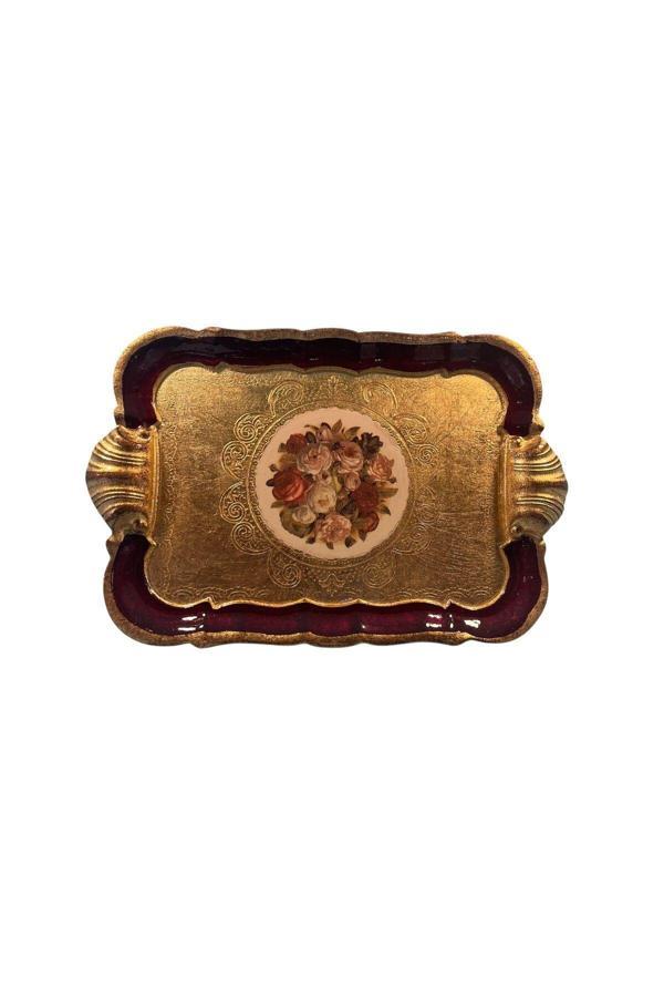 Roy King Ması Ms46 Dikd.İstridye Kulp Kahve Tepsi 28*19 Bordeaux - Image 1