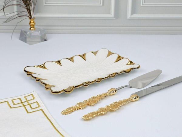 Roy King Flora Gold Dikd.Sunum Tabak 27*17 Cm - Image 1