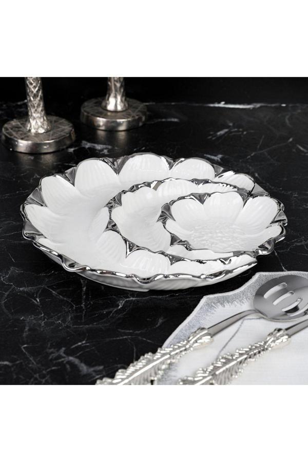 Roy King Flora Sılver 3'Lü Yuvarllak Çerezlik 28 Cm - Image 1