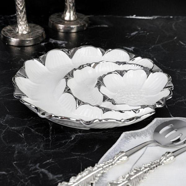 Roy King Flora Sılver 3'Lü Yuvarllak Çerezlik 28 Cm - Image 1