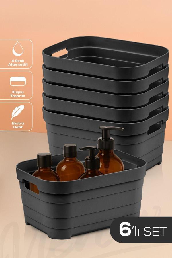 6'lı 3,8 Litre Saklama Kutusu Antrasit - Image 1