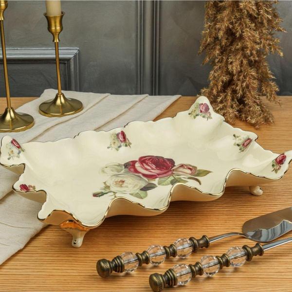 Roy King Rose 34 Cm Ayaklı Sunum Tabak - Image 1