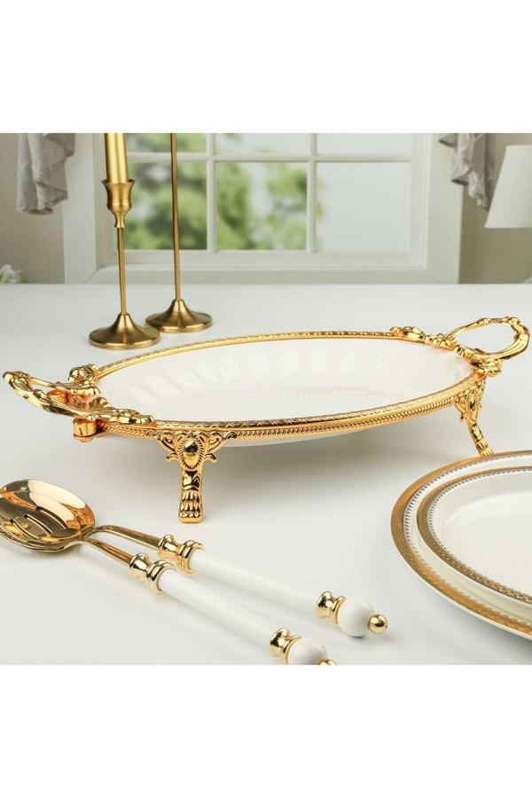 Roy King Royking Elegance Oval Sunum Tabak Gold 41Cm Pcl 021 - Image 1
