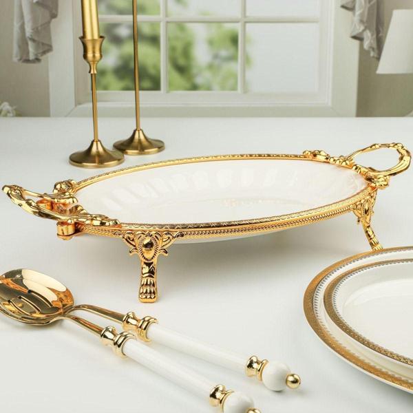 Roy King Royking Elegance Oval Sunum Tabak Gold 41Cm Pcl 021 - Image 1