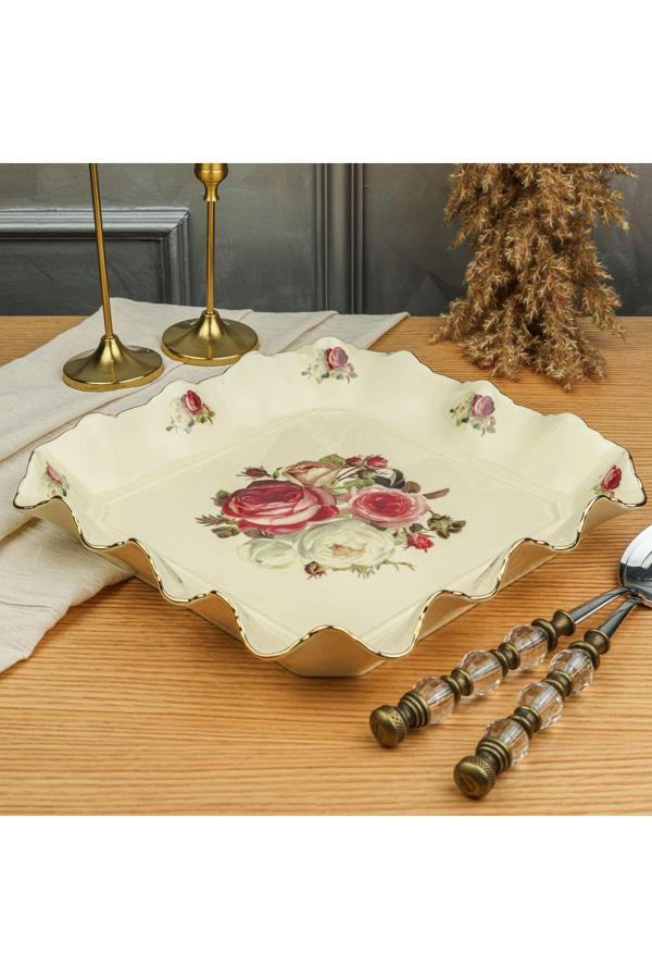Roy King Rose Kare Sunum Tabak 31 Cm - Image 1