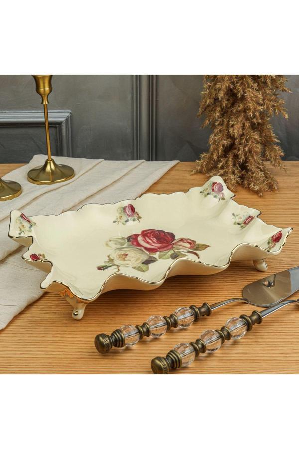 Roy King Rose 31 Cm Ayaklı Sunum Tabak - Image 1