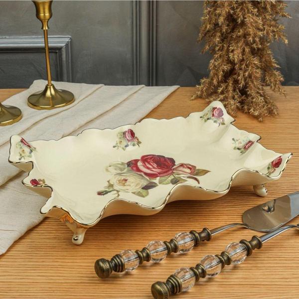 Roy King Rose 31 Cm Ayaklı Sunum Tabak - Image 1