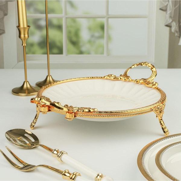 Roy King Royking Elegance Yuvarlak Sunum Tabak Gold 36Cm Pcl 027 - Image 1