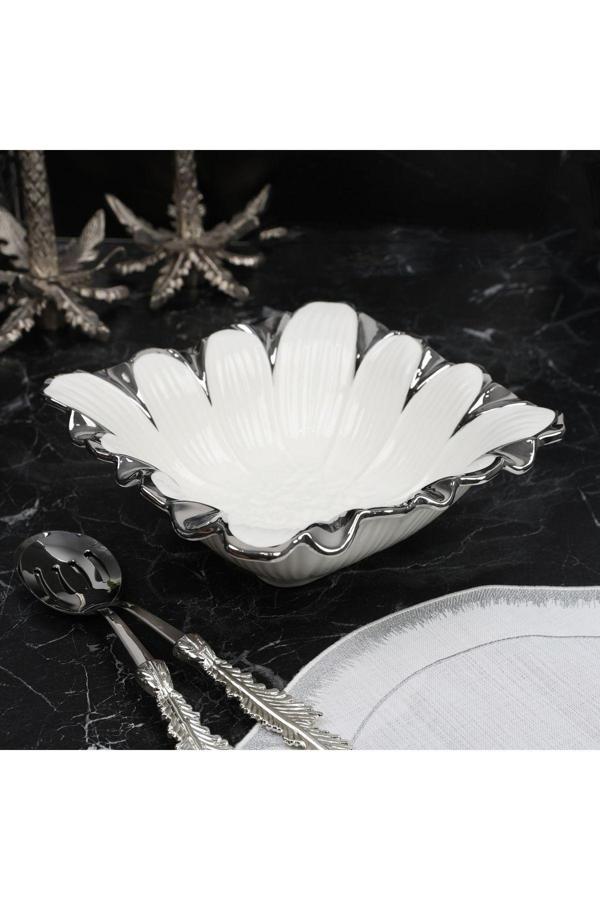 Roy King Flora Sılver Kare Salata Kase 21*21*8 Cm - Image 1