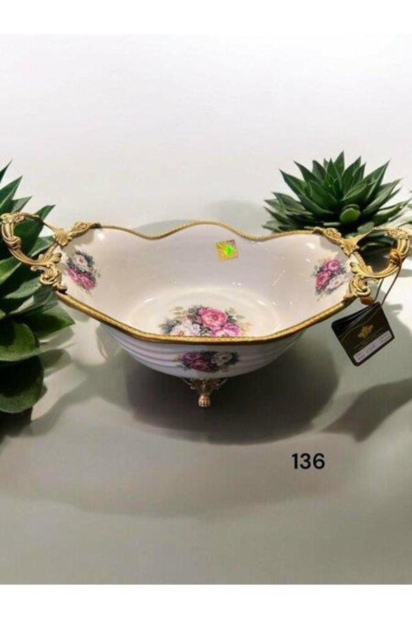 Roy King Royking Antique Dalgalı Oval Sunum Tabak 39X23X19Cm Rmn 136 - Image 1