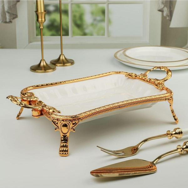 Roy King Royking Elegance Dikd.Sunum Tabak Gold 36 Cm - Image 1