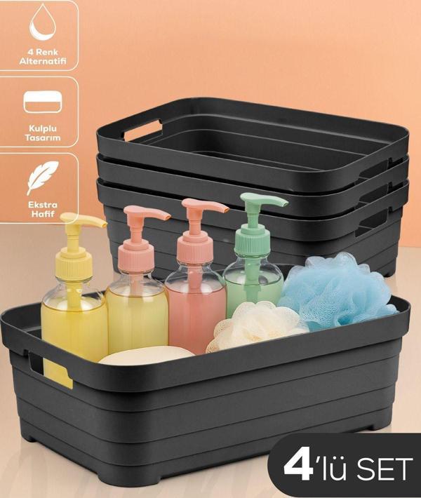 4'lü 8,2 Litre Saklama Kutusu Antrasit - Image 1