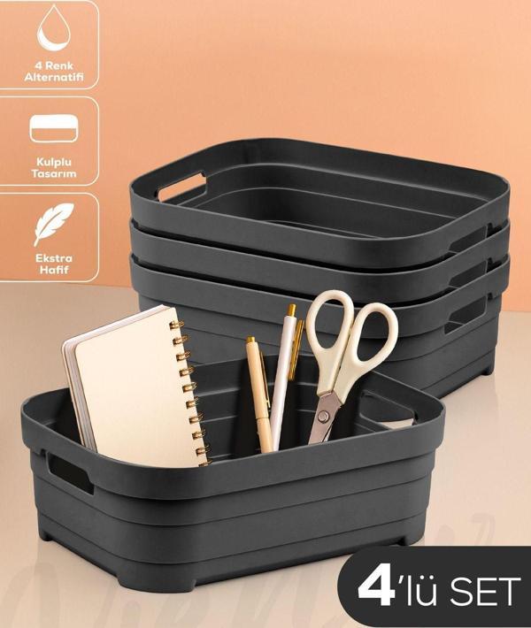 4'lü 2,8 Litre Saklama Kutusu Antrasit - Image 1