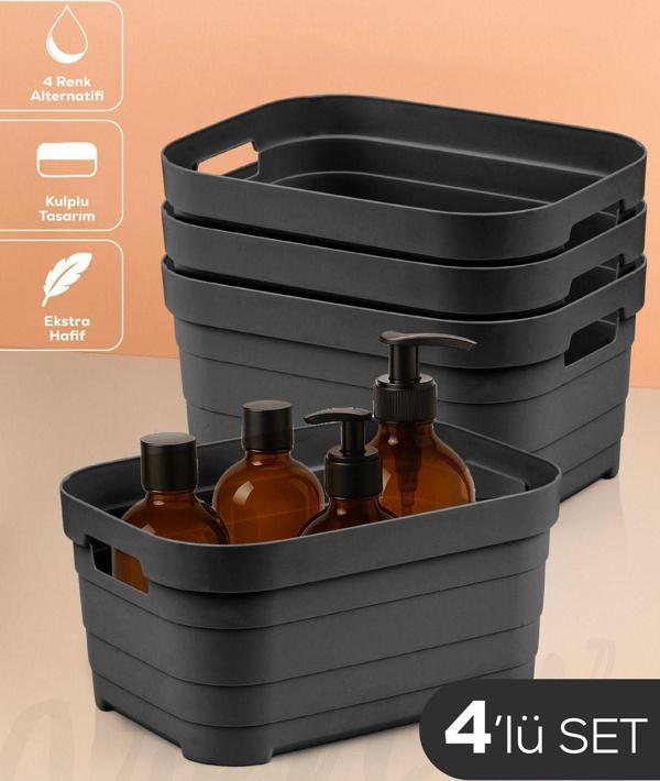 4'lü 3,8 Litre Saklama Kutusu Antrasit - Image 1
