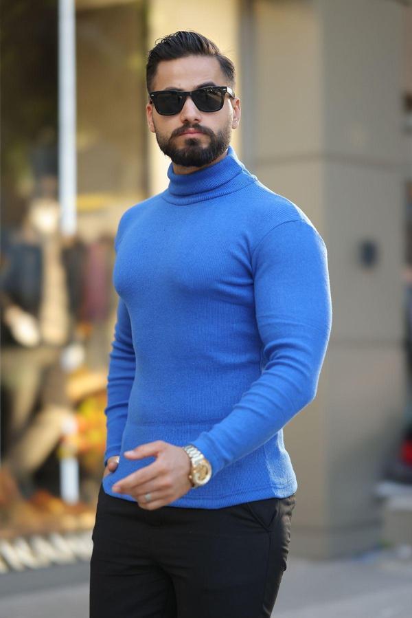 Ribac Erkek Boğazlı Slim Fit Kazak - Image 1