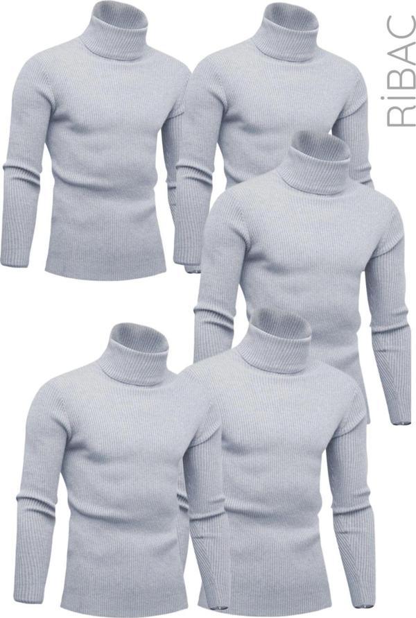 Ribac 5'Li Unisex Likralı Boğazlı Kazak - Image 1