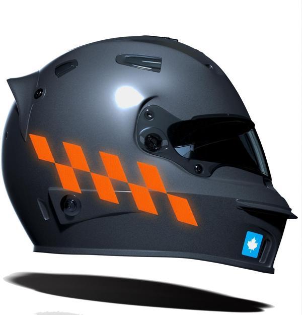 Floresan Turuncu Damalı Kask Motosiklet Sticker Takımı Çınar Extreme  - Image 1