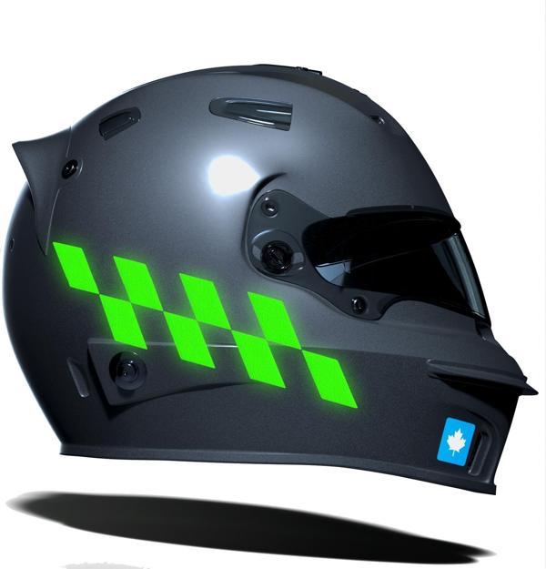 Floresan Yeşil Damalı Kask Motosiklet Sticker Takımı Çınar Extreme  - Image 1