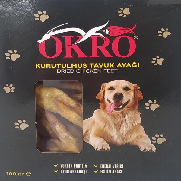 Okro Kurutulmuş Tavuk Ayağı 100gr Köpek Ödül Maması - Image 1