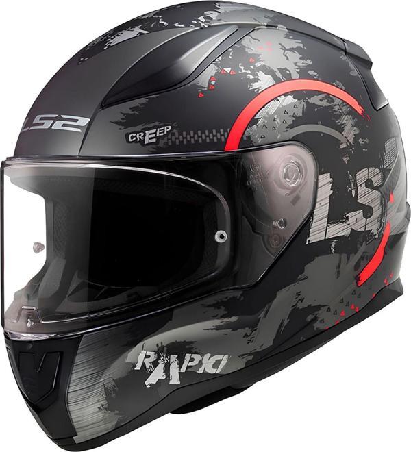 LS2 RAPID 2 CIRCLE MAT SİYAH KIRMIZI KASK - Image 1