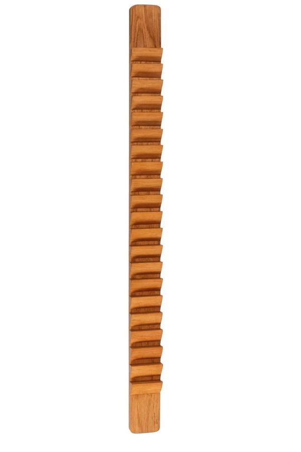 Ahşap Parmak Merdiveni 130 cm | 30 Açılı Basamaklı, Duvara Monte ve Masif Ağaç Gövde - Image 1
